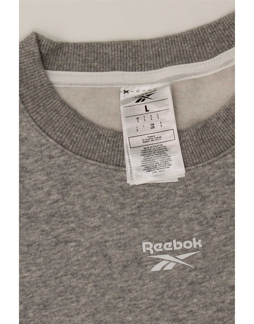 Reebok Womens Sweatshirt Jumper UK 16 Large Grey Cotton