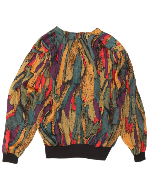 Vintage Womens Abstract Pattern Blouse Top UK 14 Large Multicoloured