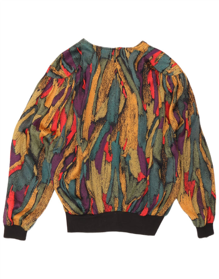 Vintage Womens Abstract Pattern Blouse Top UK 14 Large Multicoloured