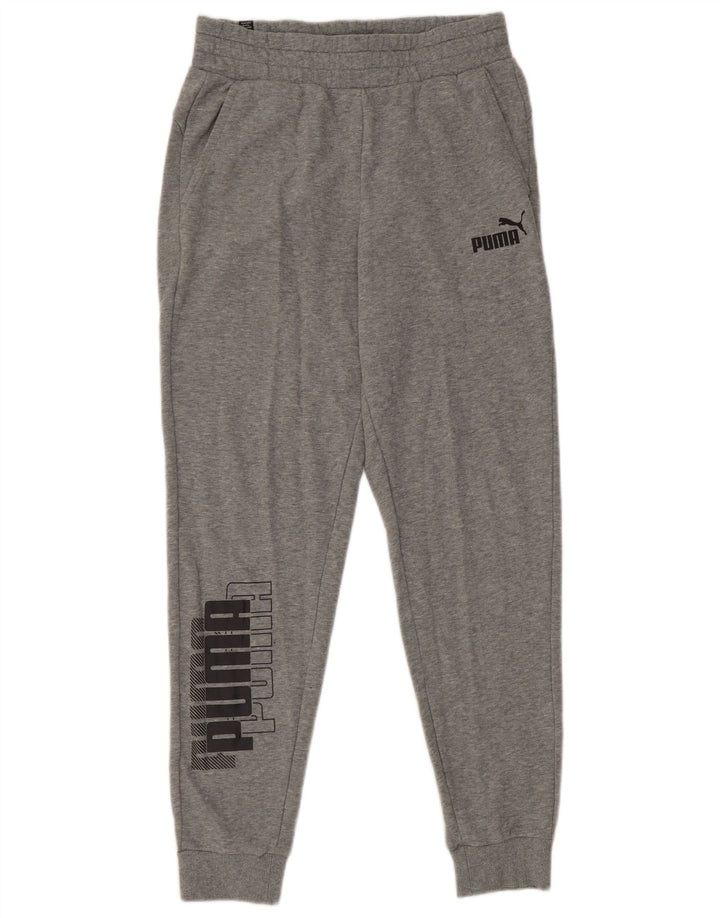 PUMA Mens Graphic Tracksuit Trousers Joggers Medium  Grey