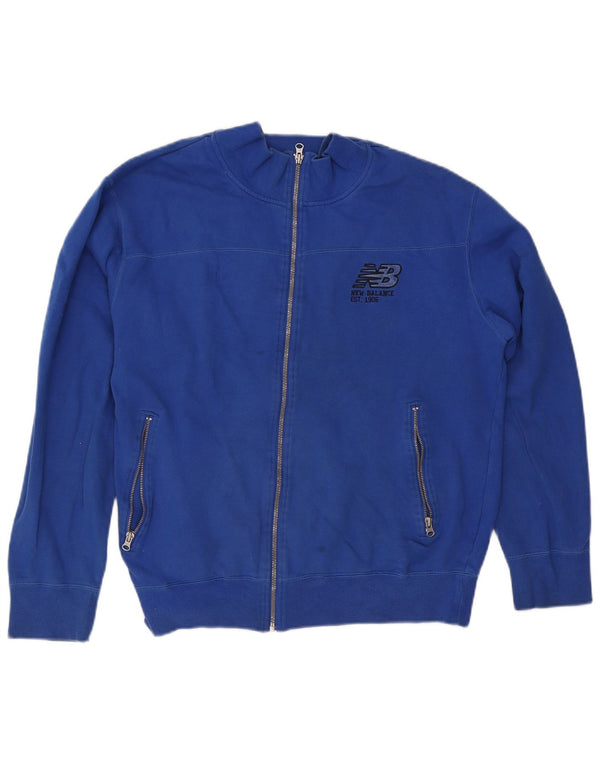 New Balance Mens Tracksuit Top Jacket Medium Blue Cotton