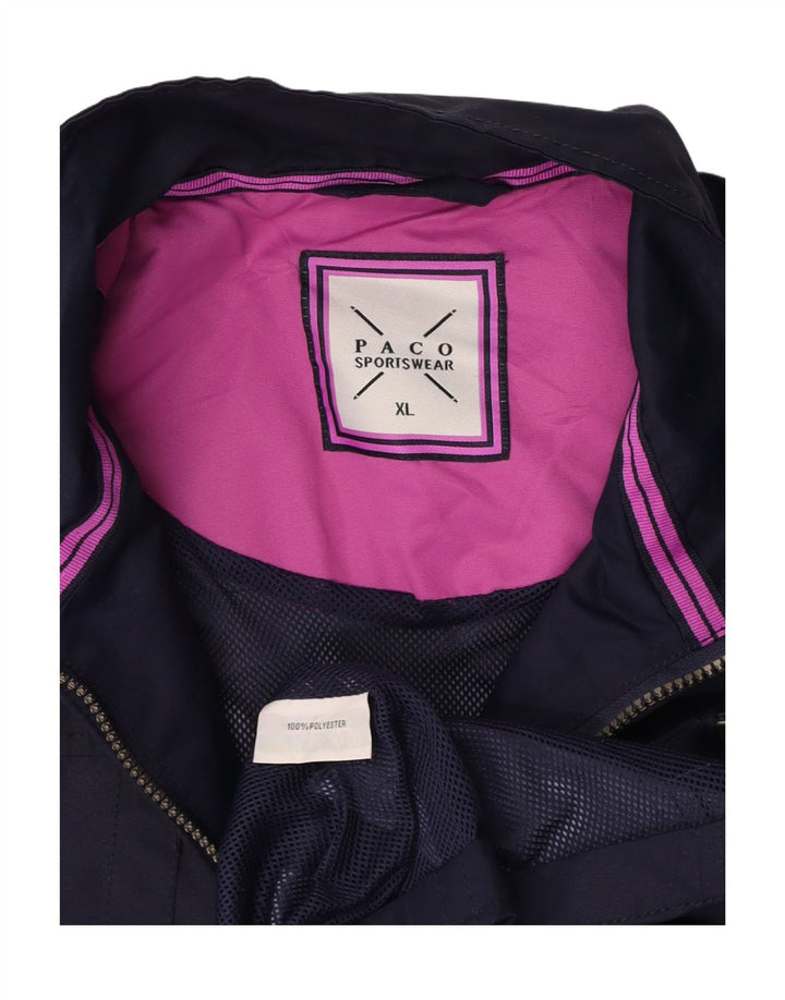 PACO Womens Military Jacket UK 18 XL Navy Blue Polyester