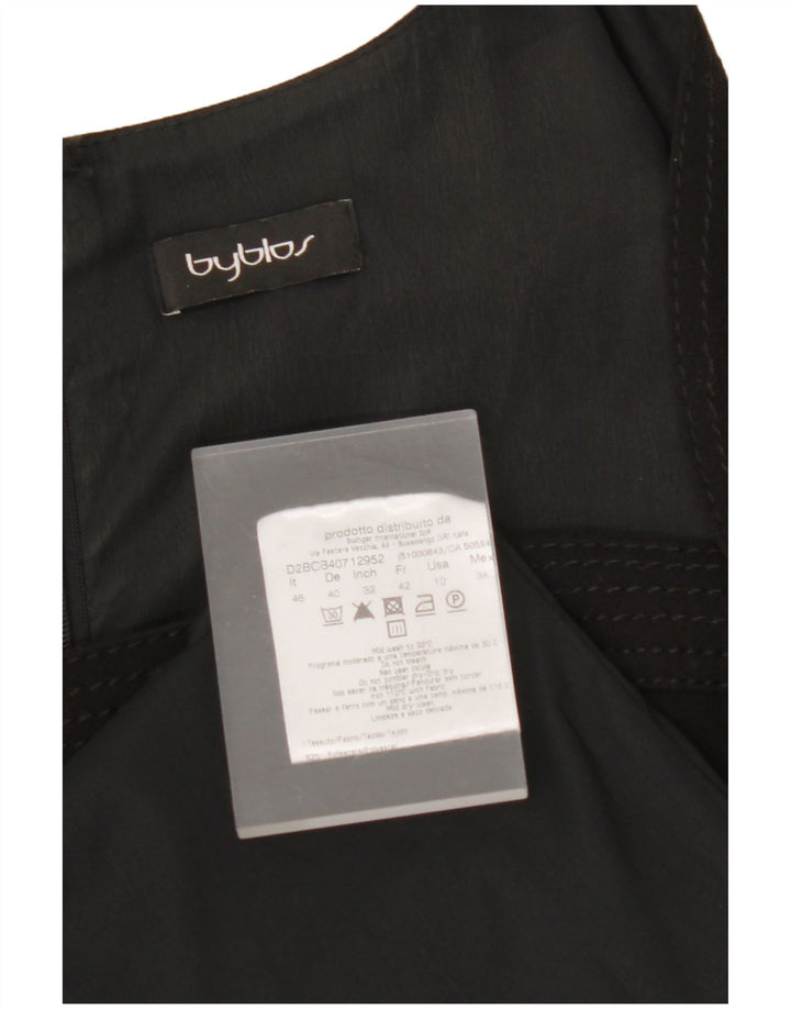 BYBLOS Womens Sheath Dress IT 46 Large Black Polyester