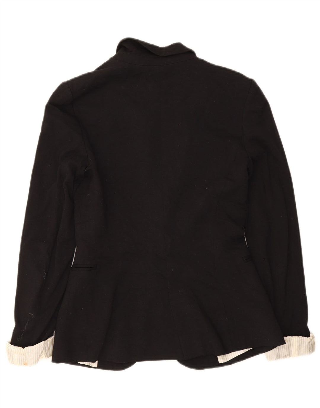Zara Womens 1 Button Blazer Jacket UK 6 XS Black Viscose