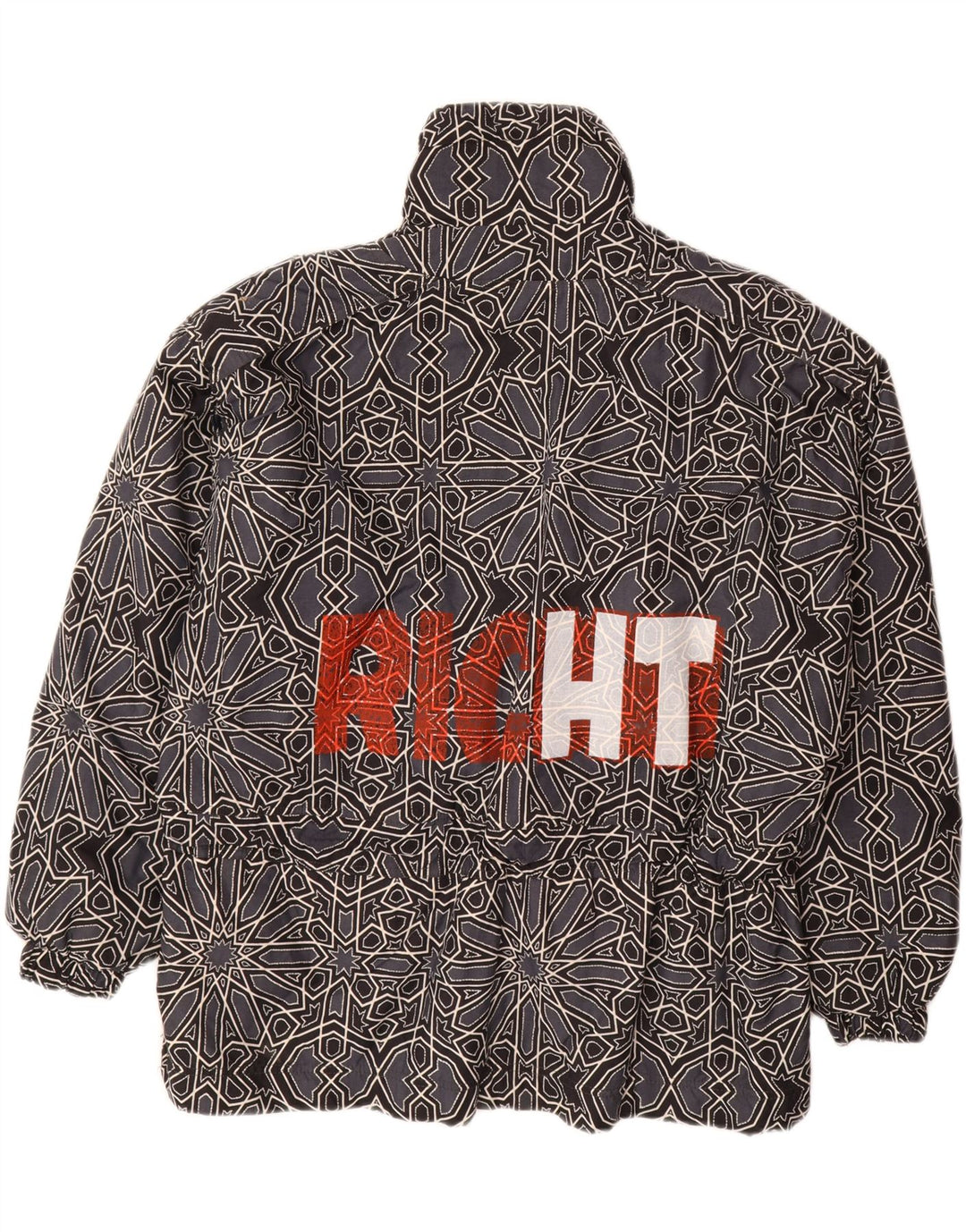 CAPT. COOK Mens Graphic Anorak Jacket UK 42 XL Grey Geometric