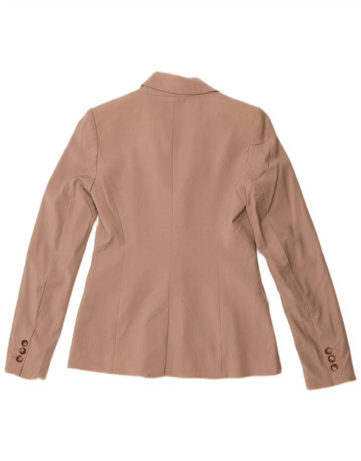 Reiss Womens 1 Button Blazer Jacket UK 6 XS Beige Wool