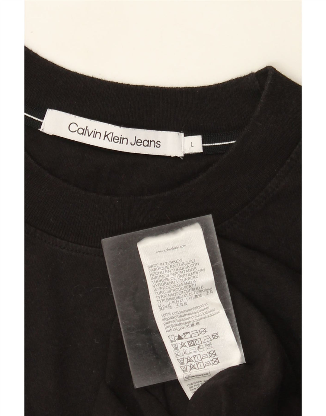 Calvin Klein Jeans Mens T-Shirt Top Large Black Cotton