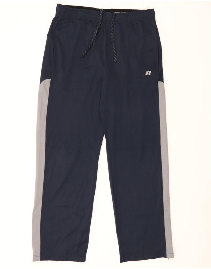 RUSSELL ATHLETIC Mens Tracksuit Trousers Medium  Navy Blue Colourblock Vintage Russell Athletic and Second-Hand Russell Athletic from Messina Hembry 