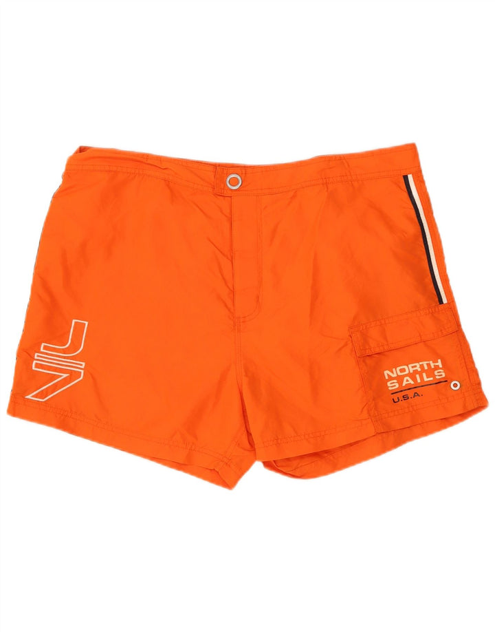 North Sails Mens Graphic Swimming Shorts Large  Orange Polyamide