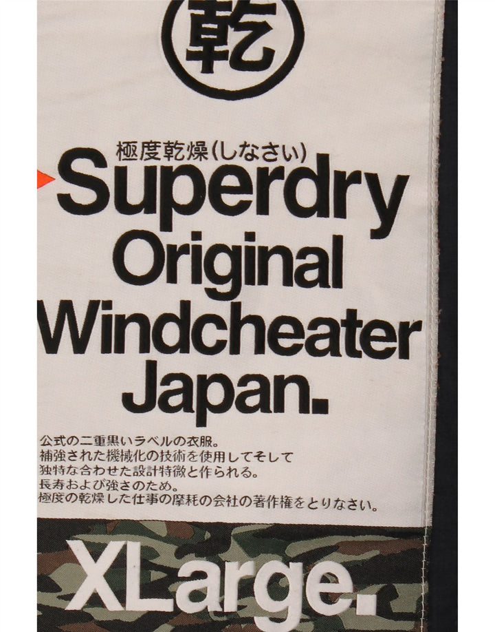 SUPERDRY Mens Windcheater Hooded Windbreaker Jacket UK 42 XL Navy Blue