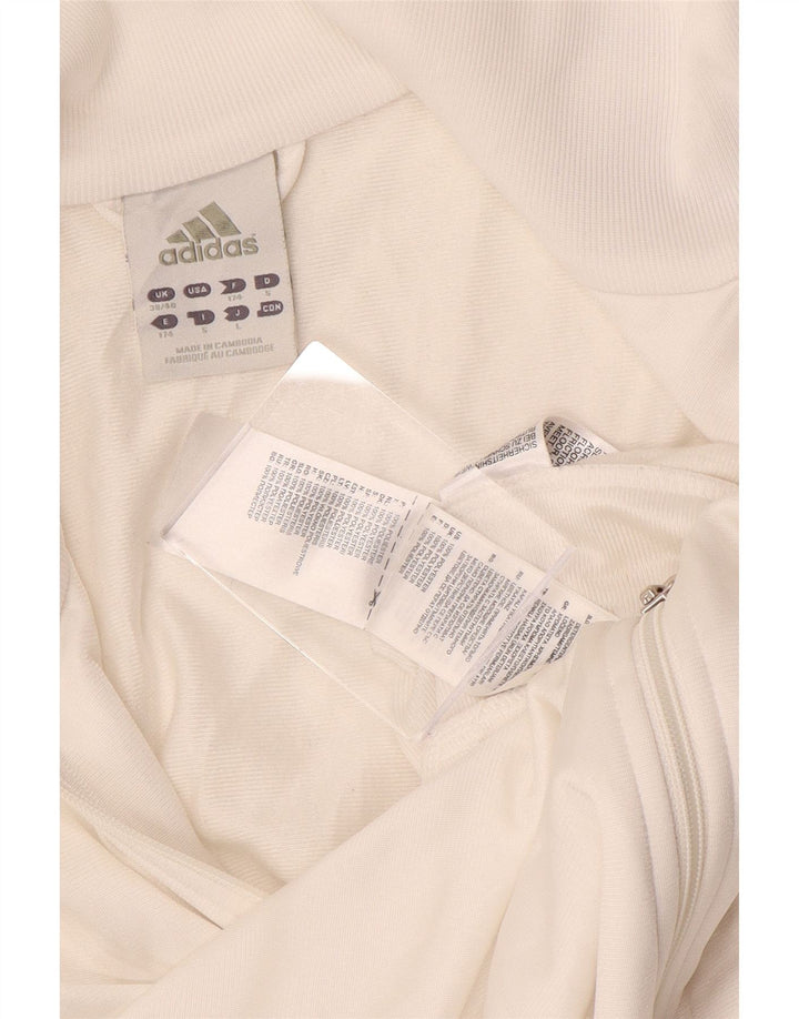 Adidas Mens Tracksuit Top Jacket UK 38/40 Medium White Polyester Sports
