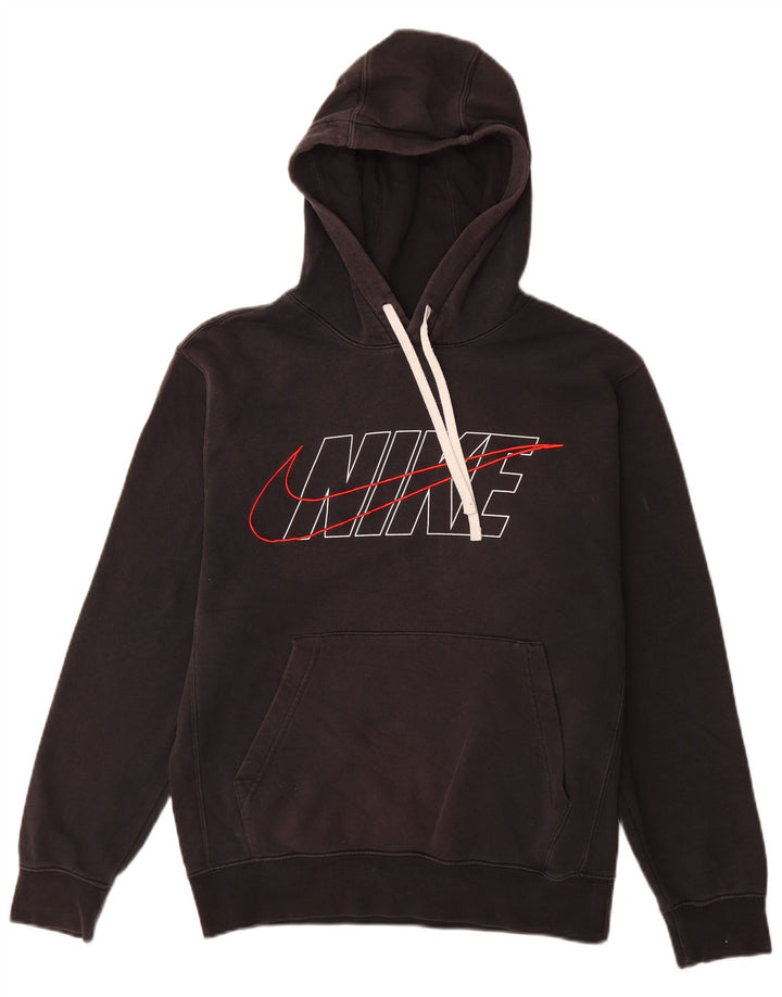 Nike Mens Graphic Hoodie Jumper Small Black Cotton