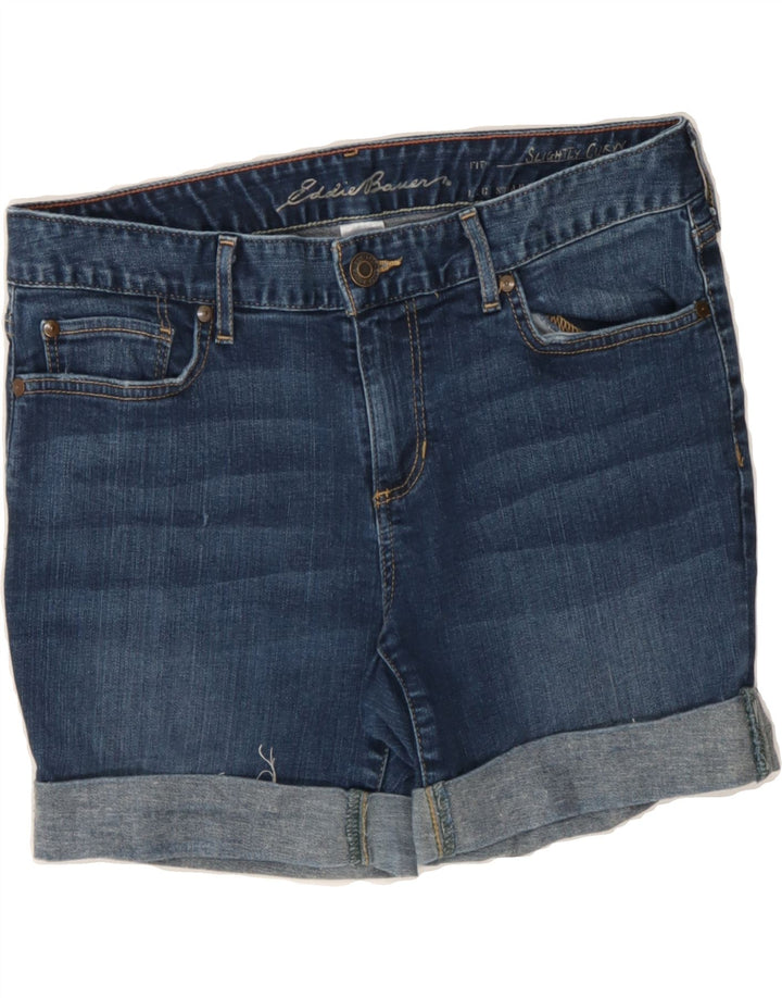 EDDIE BAUER Womens Slightly Curvy Denim Shorts US 10 Large W30  Blue Vintage Eddie Bauer and Second-Hand Eddie Bauer from Messina Hembry 