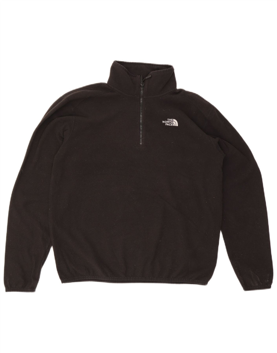 The North Face Mens Zip Neck Fleece Jumper Medium Black Polyester