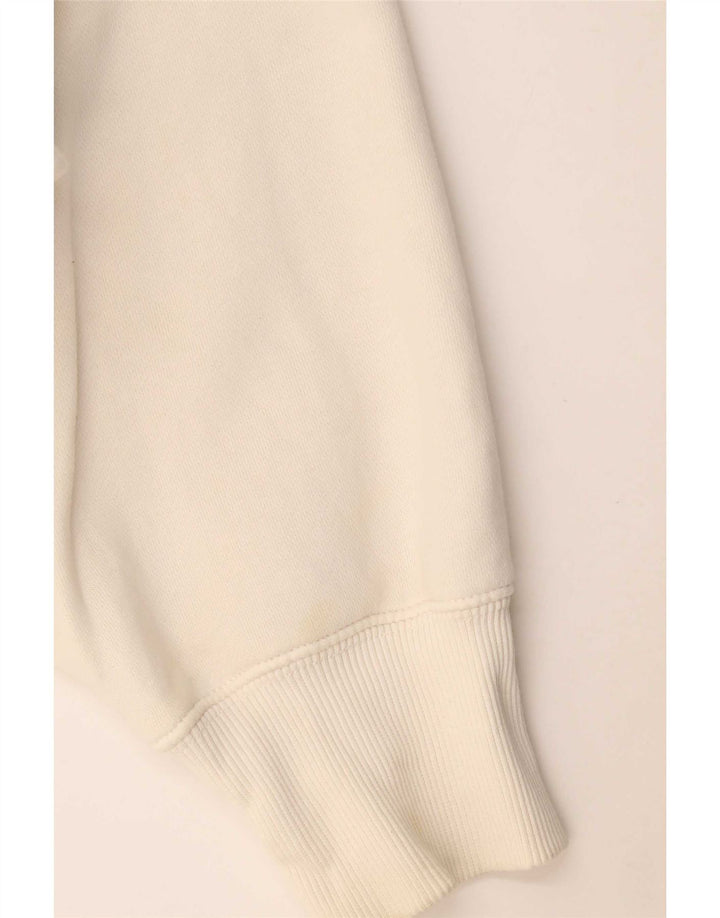 Nike Womens Crop Oversized Sweatshirt Jumper UK 14 Medium White Cotton