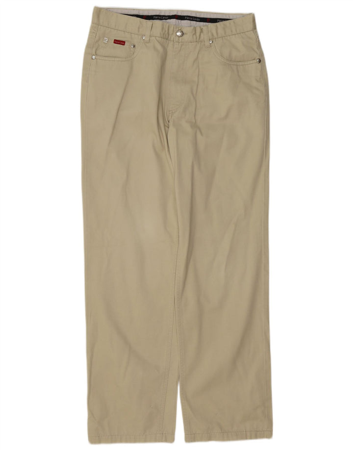 PIERRE CARDIN Mens Straight Casual Trousers W32 L31 Beige
