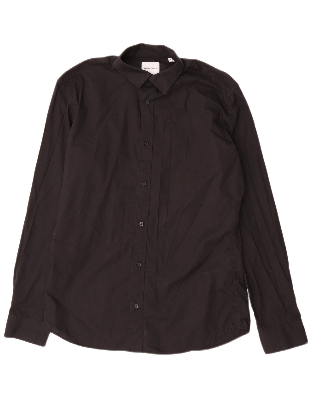 Jack & Jones Mens Shirt Medium Black Cotton
