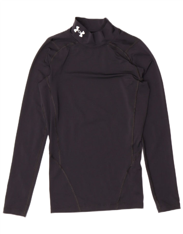 UNDER ARMOUR Womens Compression Top Long Sleeve UK 8 Small Black Polyester