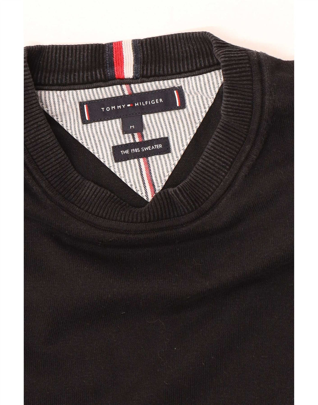 Tommy Hilfiger Mens Crew Neck Jumper Sweater Medium Black
