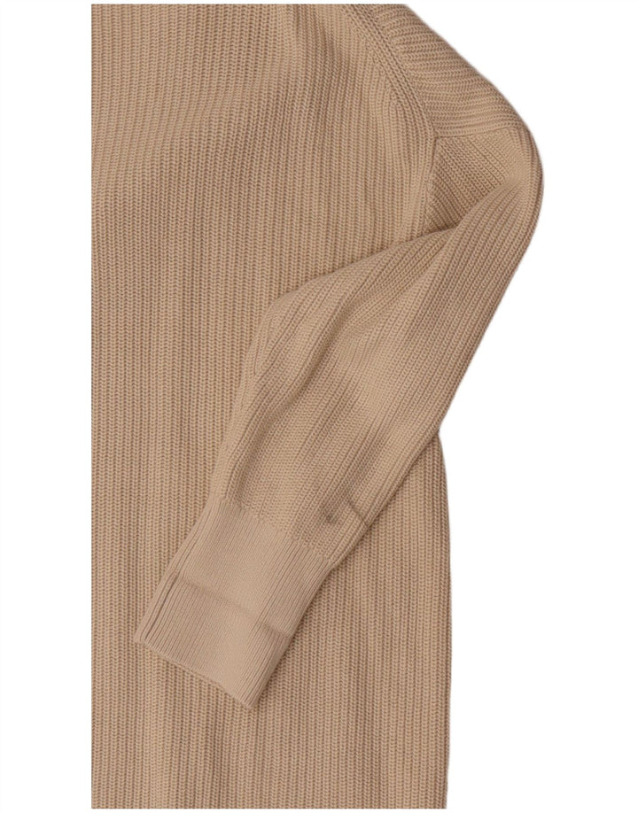 COS Womens Longline Oversized Cardigan Sweater UK 14 Medium Beige Cotton