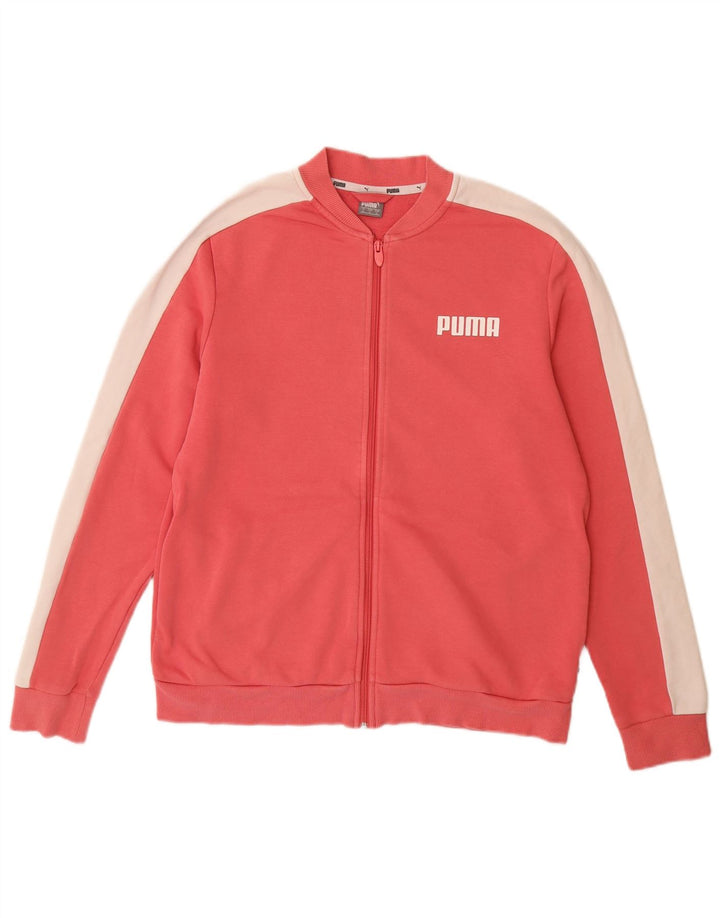 PUMA Womens Tracksuit Top Jacket UK 18 XL Pink Colourblock Cotton