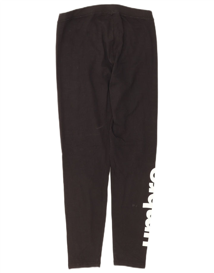 UMBRO Womens Crop Graphic Leggings UK 12 Medium  Black Cotton