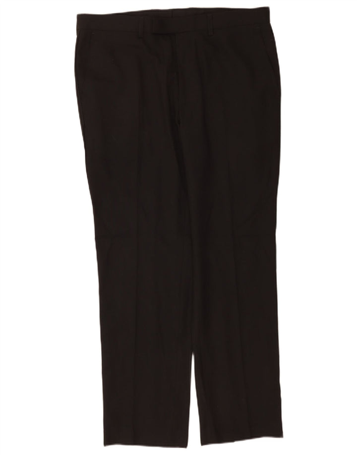 Marks & Spencer Mens Slim Fit Suit Trousers W34 L29 Black Polyester