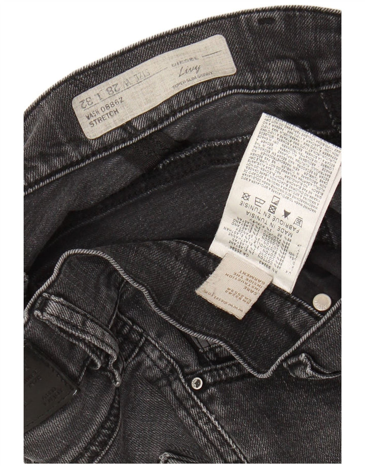 DIESEL Womens Livy Super Slim Skinny Jeans W28 L32 Grey Cotton