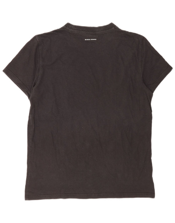 Hugo Boss Mens Graphic T-Shirt Top Large Black Cotton