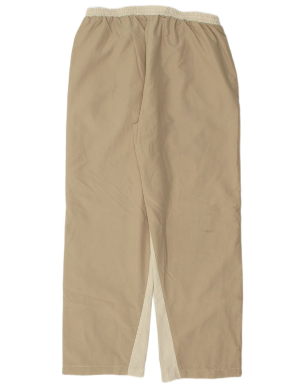 REEBOK Womens Tracksuit Trousers UK 14 Large  Beige Colourblock Polyester