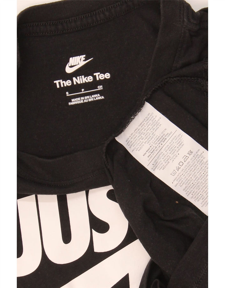 NIKE Mens Graphic T-Shirt Top Small Black Cotton