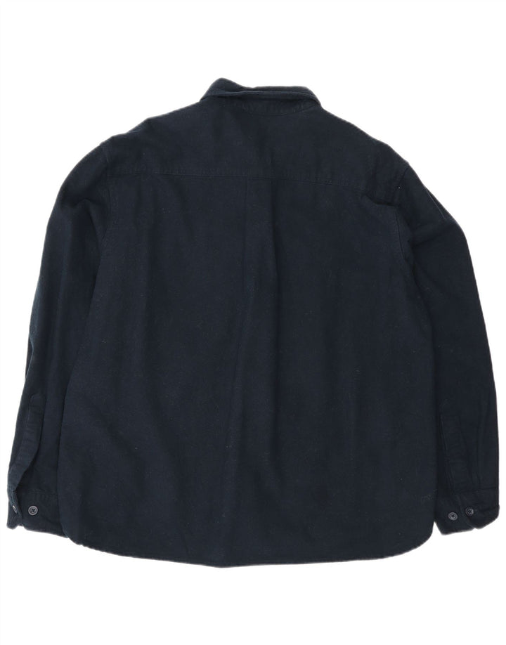 Eddie Bauer Mens Shirt Medium Navy Blue Cotton