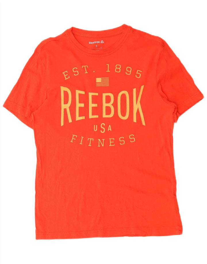 Reebok Mens Graphic T-Shirt Top Small Red Cotton