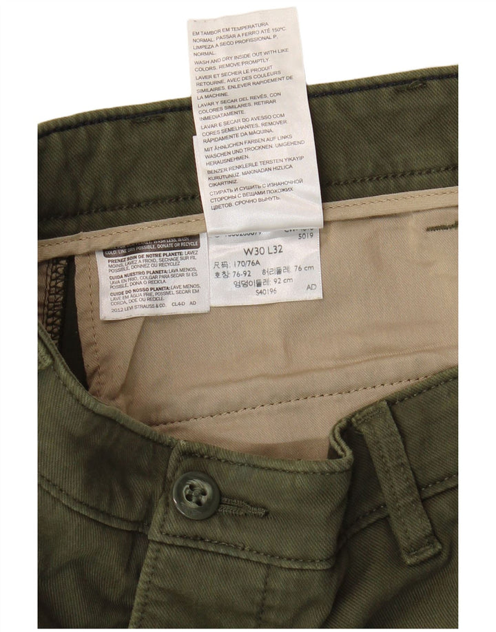 DOCKERS Mens Khakis Skinny Chino Trousers W30 L32  Green Cotton