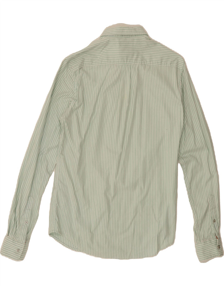 SUPERDRY Mens Regular Fit Shirt Small Green Striped Cotton Vintage Superdry and Second-Hand Superdry from Messina Hembry 