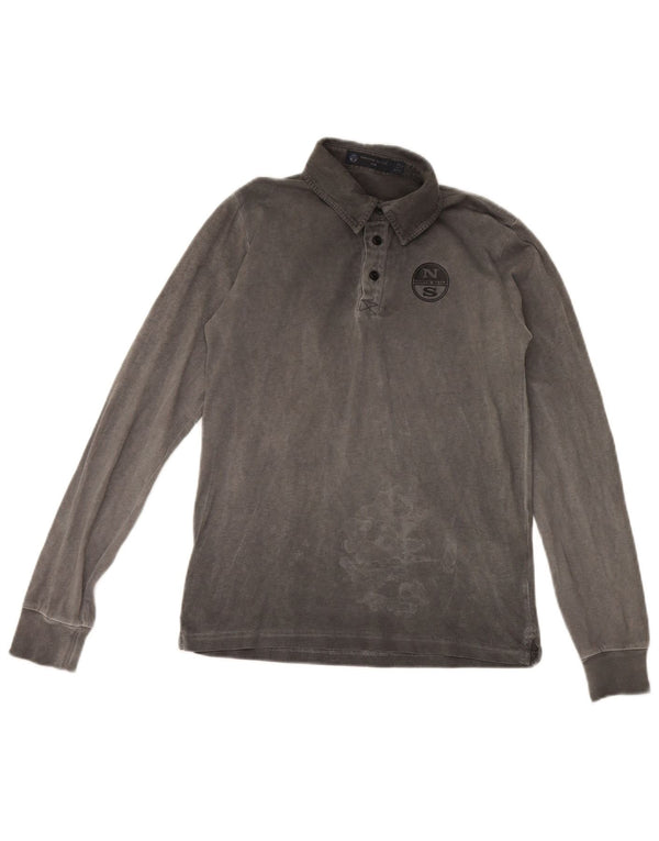 North Sails Boys Long Sleeve Polo Shirt 11-12 Years Grey Cotton