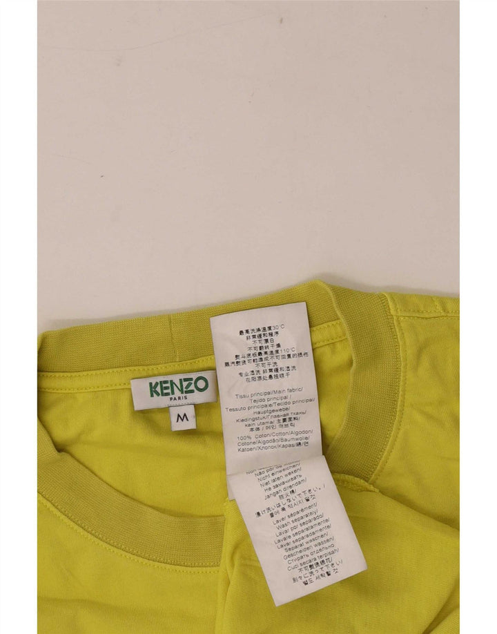 Kenzo Mens Graphic T-Shirt Top Medium Yellow Cotton