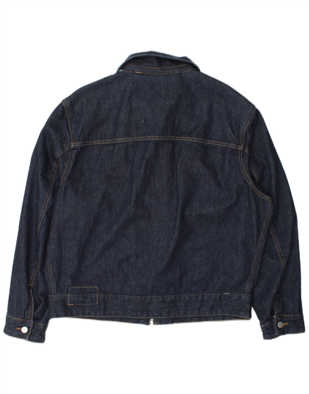 Zara Mens Denim Jacket UK 42 XL Navy Blue Polyester