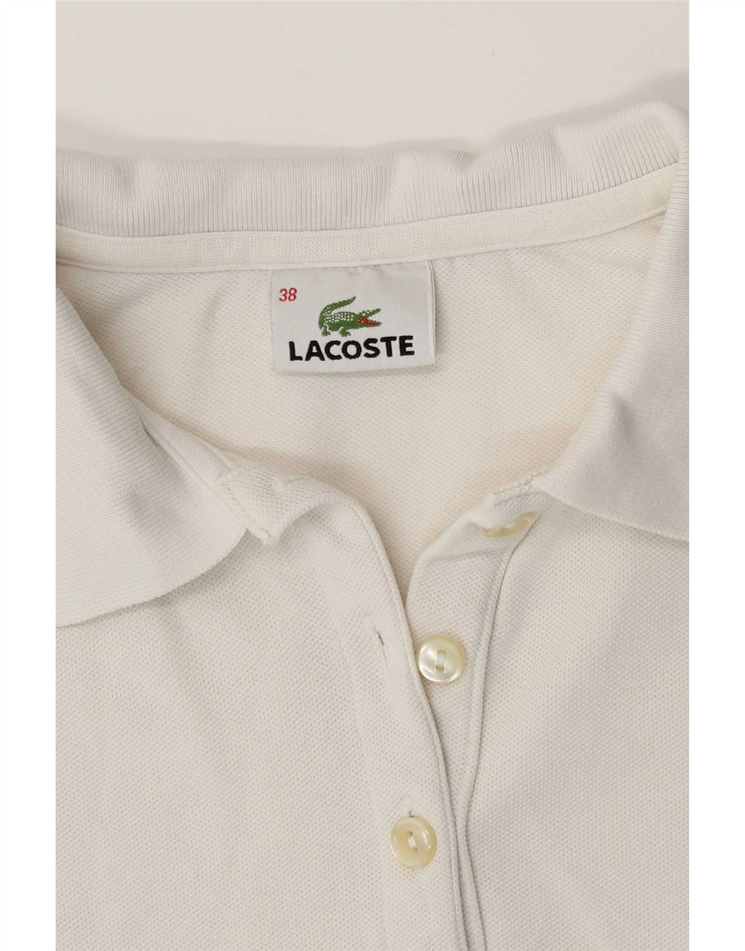 Lacoste Womens Polo Shirt Size 38 Medium White