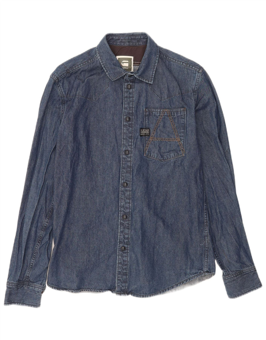 G-Star Mens Denim Shirt Medium Blue Cotton