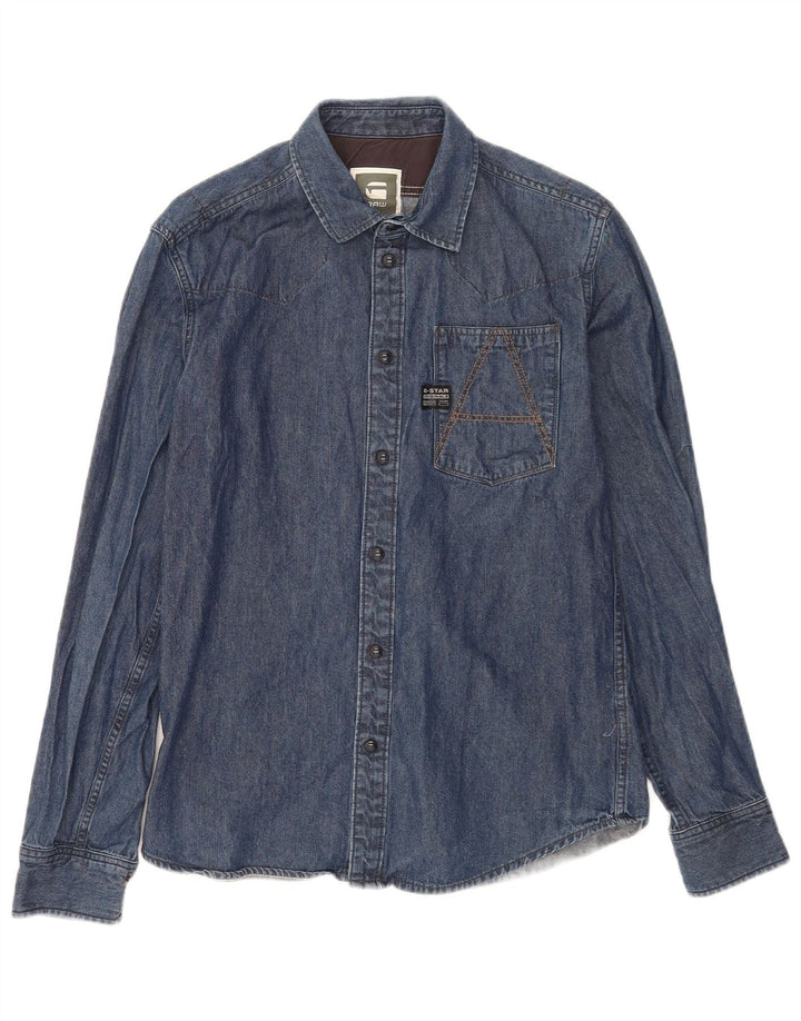 G-Star Mens Denim Shirt Medium Blue Cotton