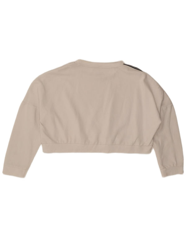 Lotto Womens Crop Oversized Sweatshirt Jumper UK 20 2XL White Cotton