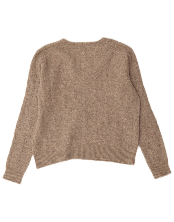 Polo Ralph Lauren Womens V-Neck Jumper Sweater UK 16 Large Grey Flecked