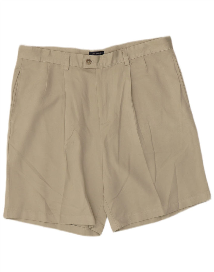 Dockers Mens Pegged Chino Shorts W36 Large Beige Polyester