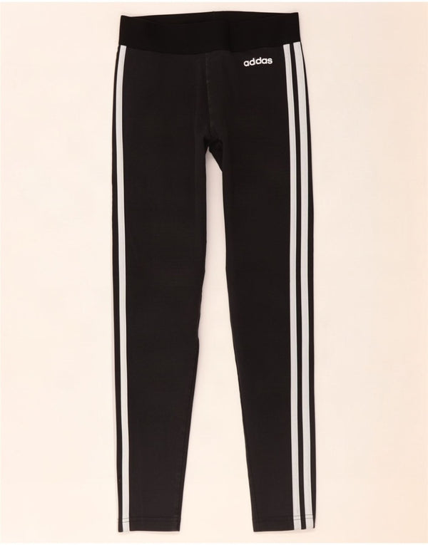 Adidas Womens Leggings UK 12/14 Medium Black Cotton