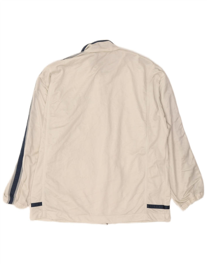Diadora Mens Tracksuit Top Jacket UK 34 Small White Colourblock Polyester