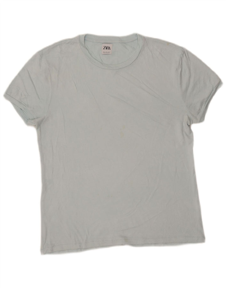 Zara Mens T-Shirt Top Large Blue