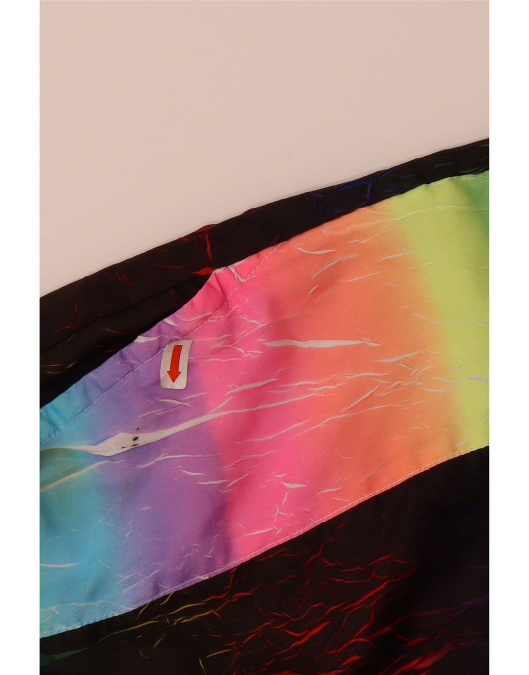 VINTAGE Mens Sport Shorts Large  Multicoloured Tie Dye Polyamide Vintage Vintage and Second-Hand Vintage from Messina Hembry 