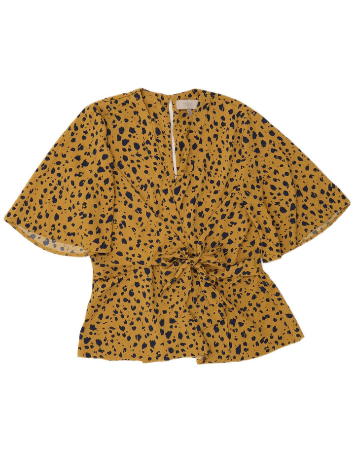 Coast Womens Blouse Top UK 12 Medium Yellow Animal Print Polyester