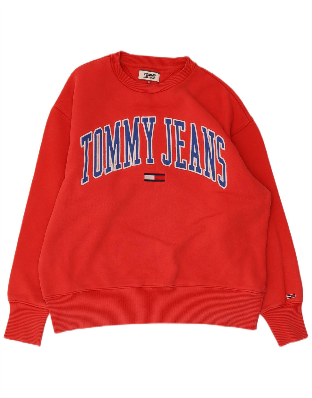 TOMMY HILFIGER Mens Graphic Sweatshirt Jumper Small Red Cotton
